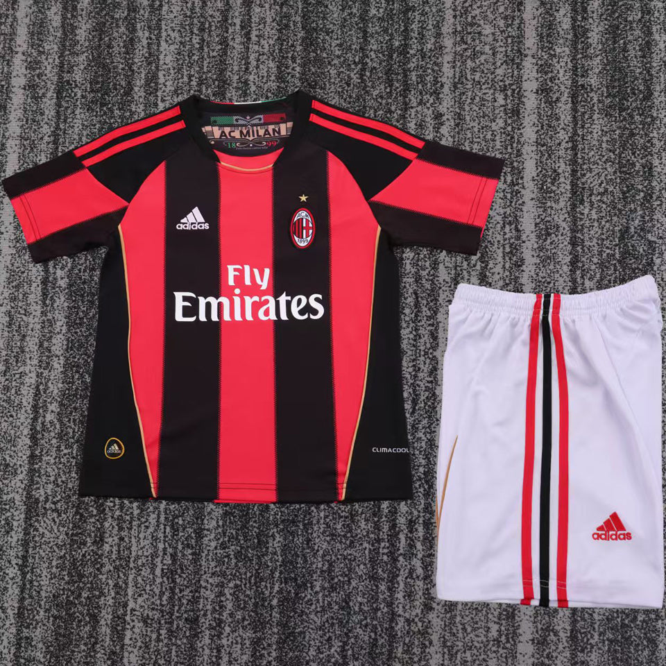 Jersey 2011/2012 AC Milan Local Manga corta Niño Retro