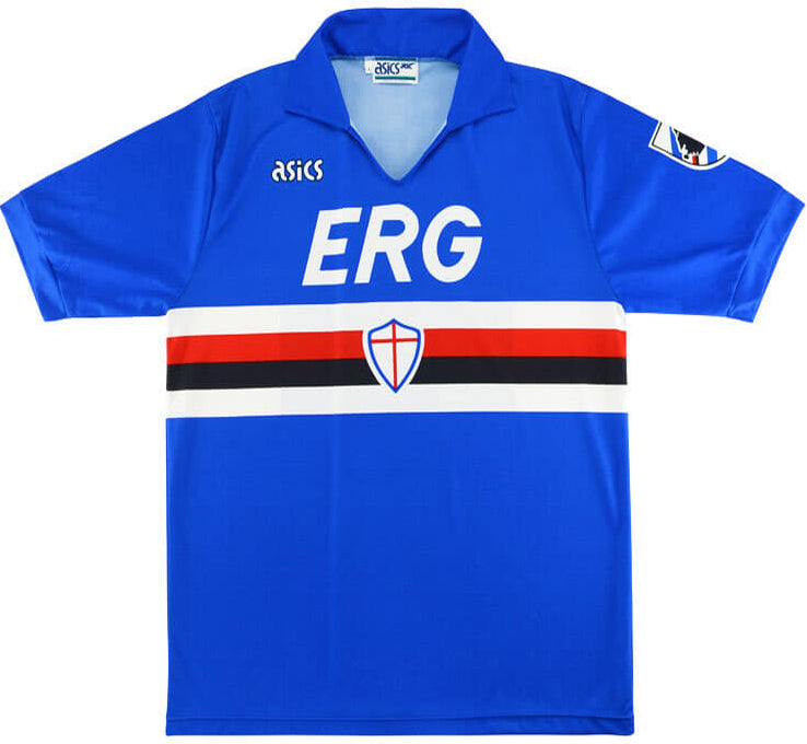 jersey 1990/91 sampdoria local manga corta versión fan retro