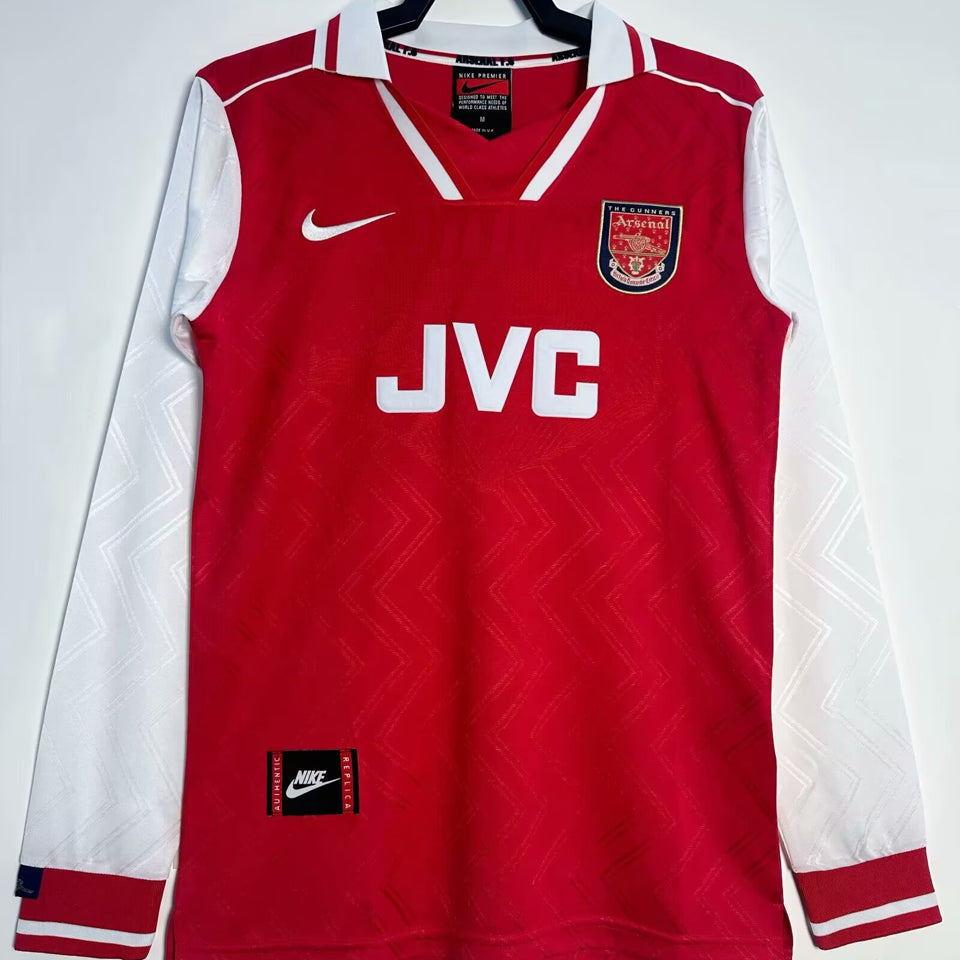 jersey 1996/98 arsenal local manga larga versión fan retro