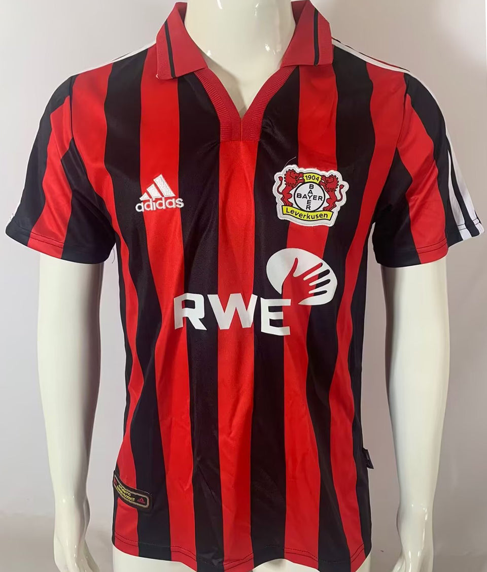 jersey 2001/02 leverkusen local manga corta versión fan retro
