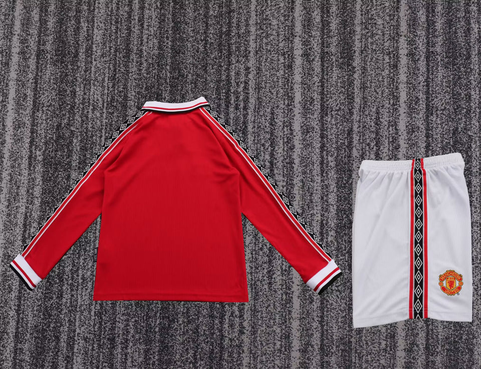 jersey 1998/1999 manchester united local manga larga niño retro
