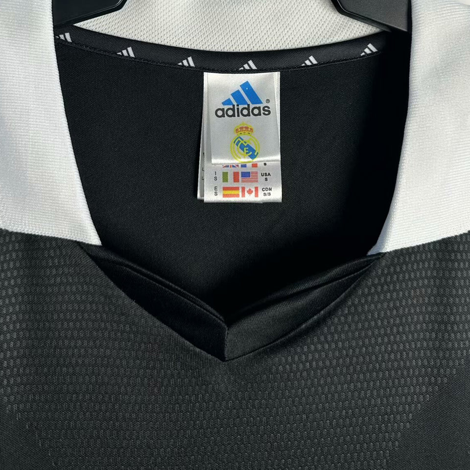 jersey 2001/02 real madrid visitante manga corta versión fan retro