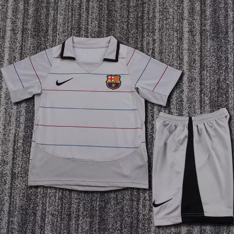 Jersey 2003/2004 Barcelona Visitante Manga corta Niño Retro