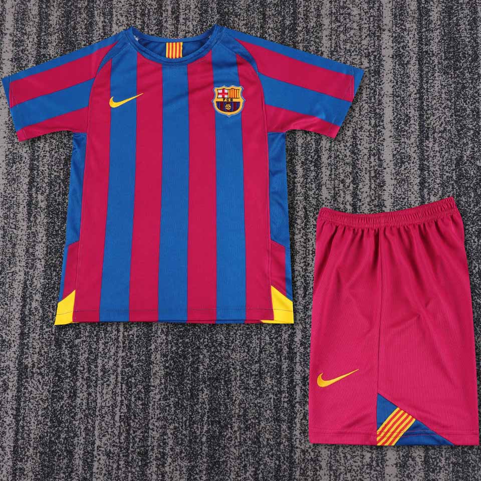 Jersey 2005/06 Barcelona Local Manga corta Niño Retro