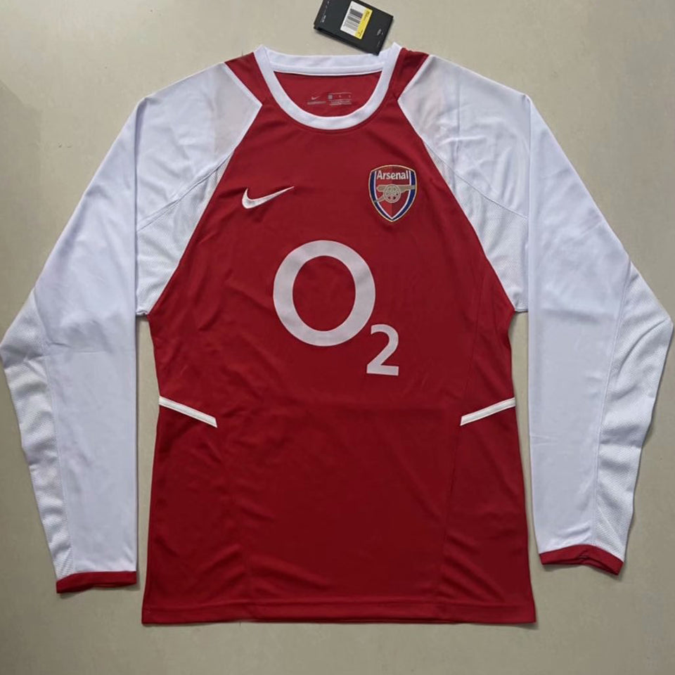 jersey 2002/04 arsenal local manga larga versión fan retro