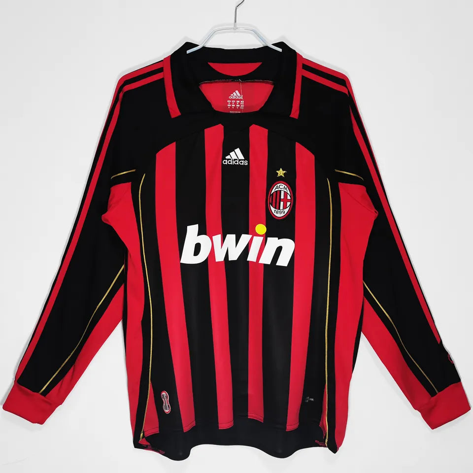 Jersey 2006/07 AC Milan Local Manga larga Versión Fan Retro