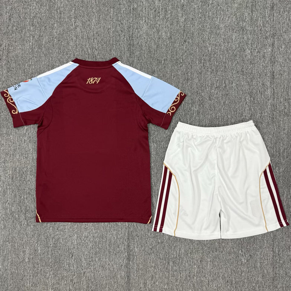 Jersey 2025/26 Aston Villa Local Manga corta Niño