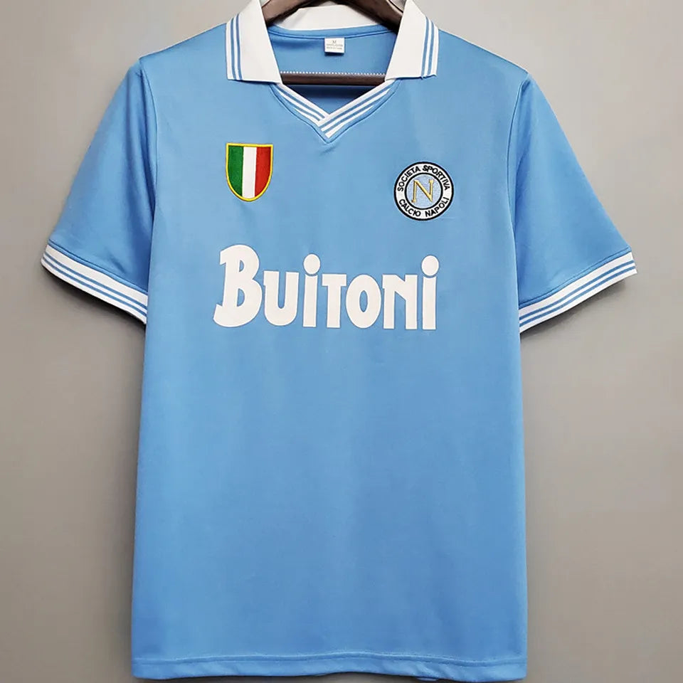 Jersey 1986/87 Napoli Local Manga corta Versión Fan Retro