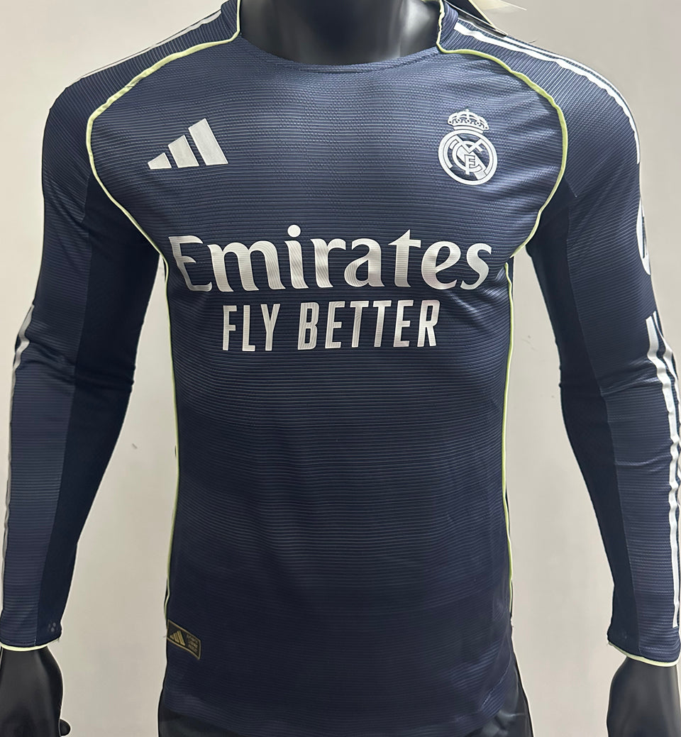 jersey 2025/26 real madrid visitante manga larga versión jugador