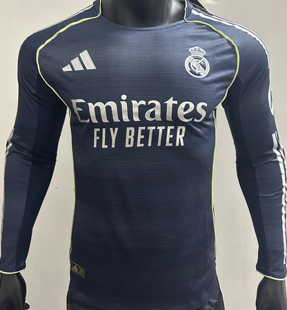 Jersey 2025/26 Real Madrid Visitante Manga larga Versión Jugador