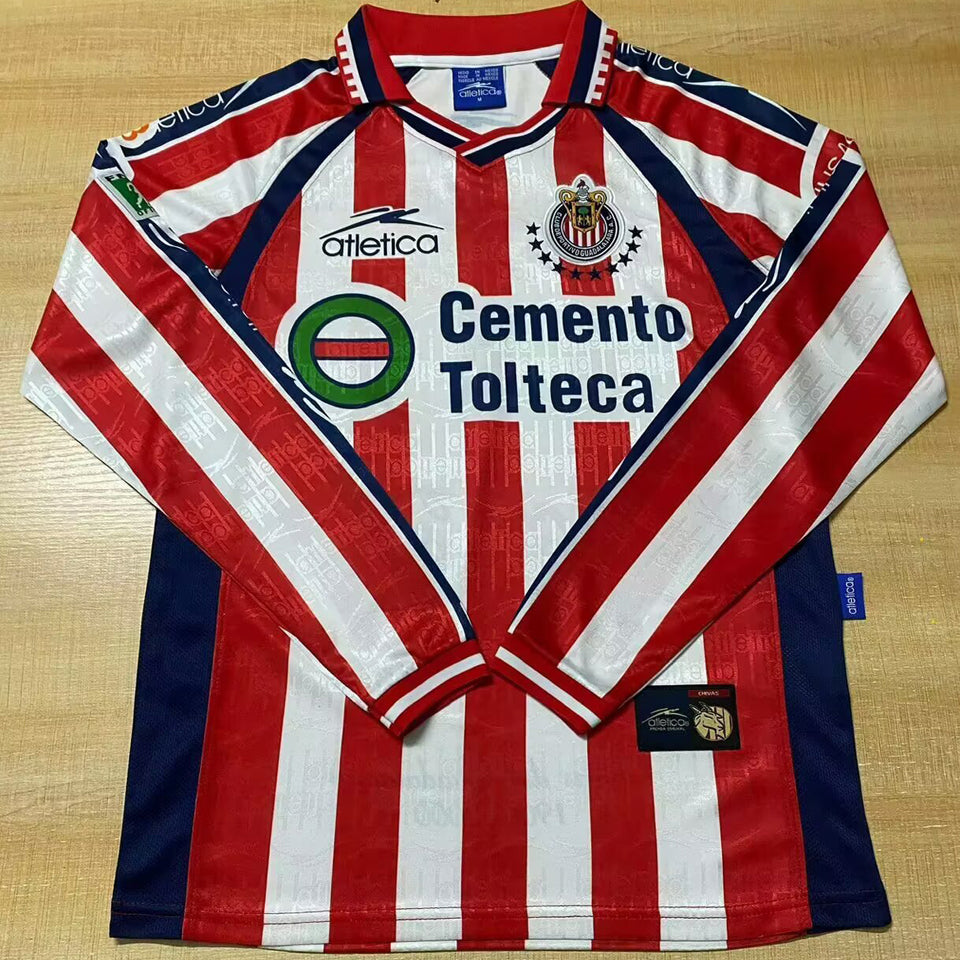 jersey 1999/2000 chivas local manga larga versión fan retro