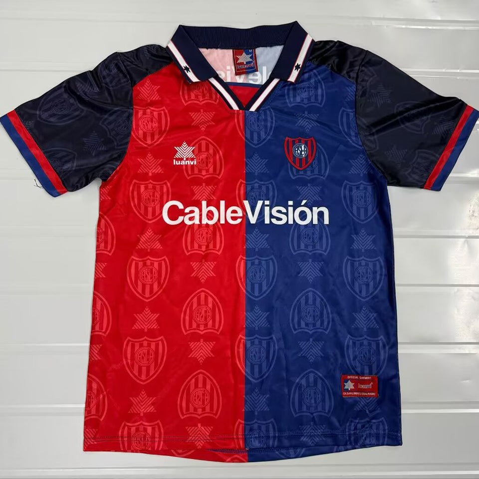 jersey 1999/2000 san lorenzo local manga corta versión fan retro