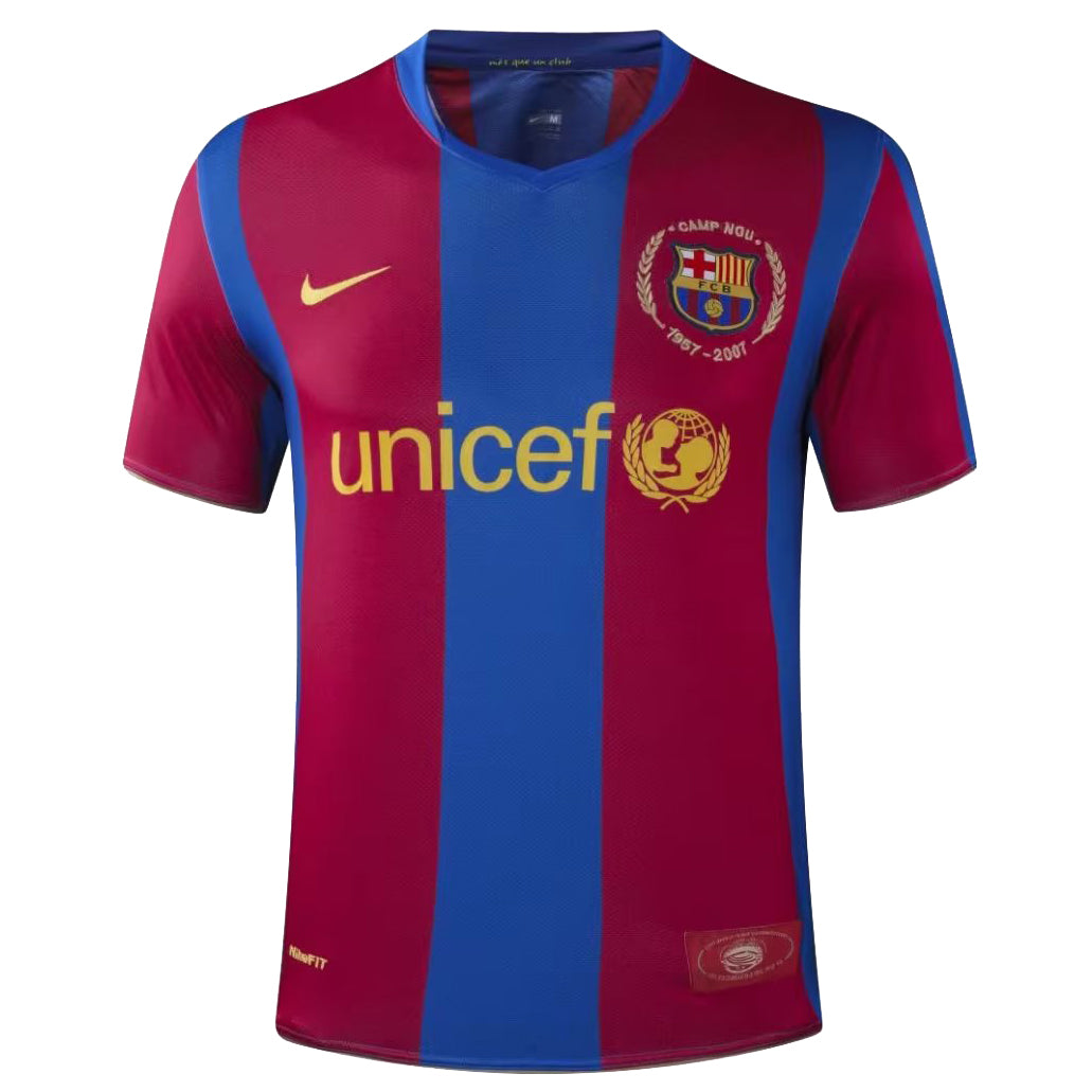 jersey 2007/08 barcelona local manga corta versión fan retro