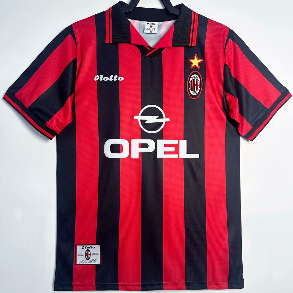 jersey 1997/98 ac milan local manga corta versión fan retro