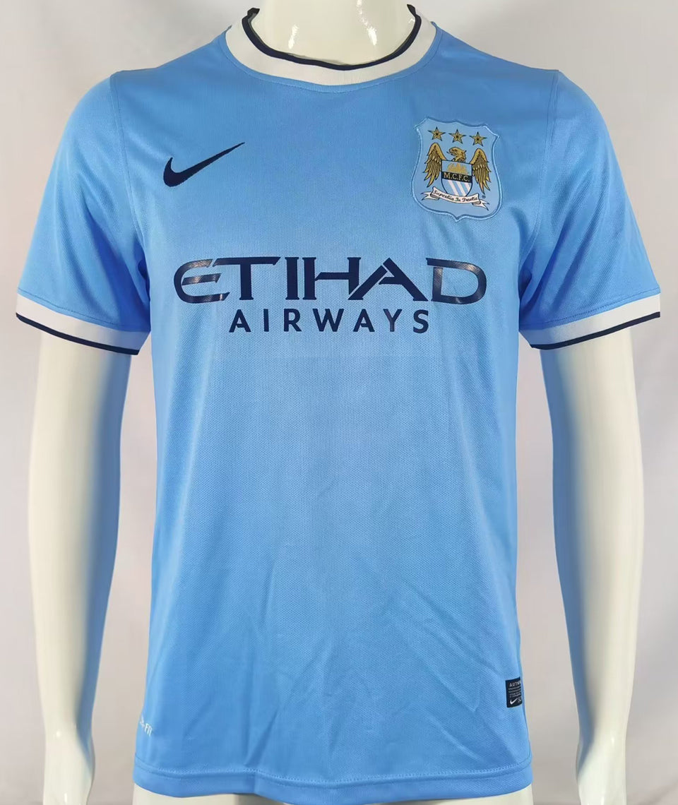 jersey 2013/14 manchester city local manga corta versión fan retro