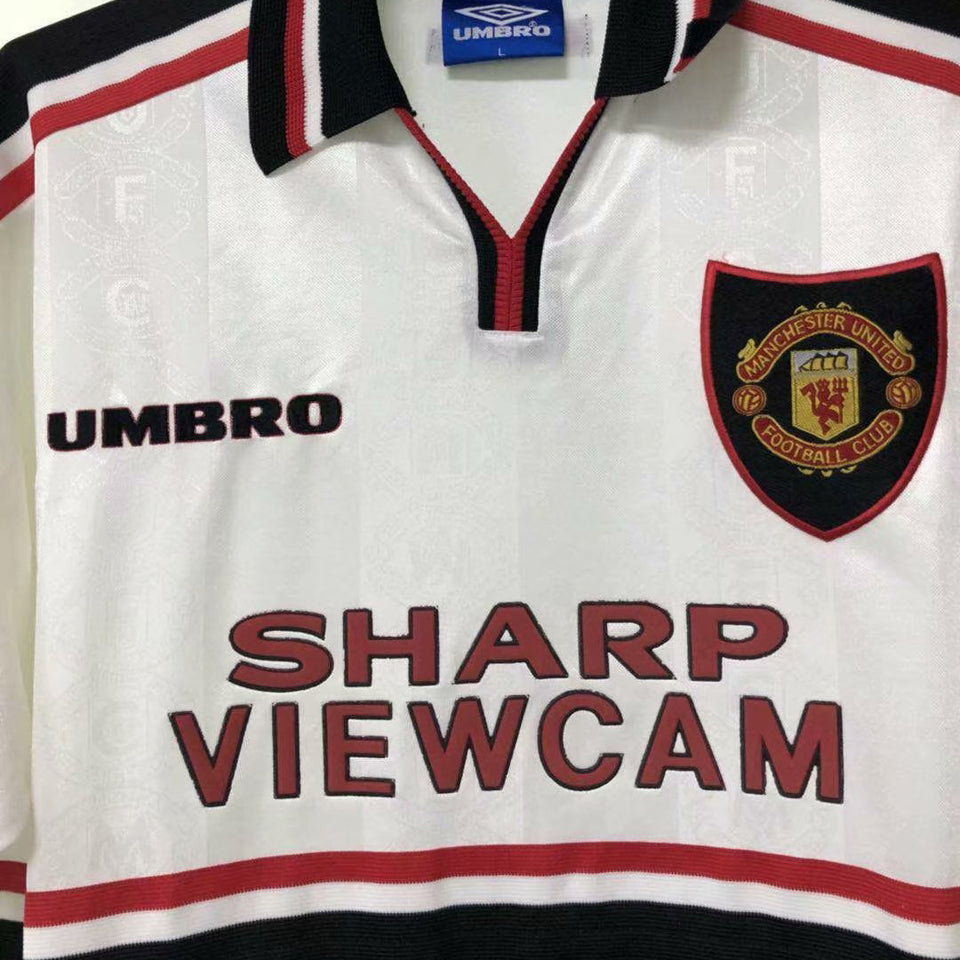 jersey 1998/99 manchester united visitante manga corta versión fan retro