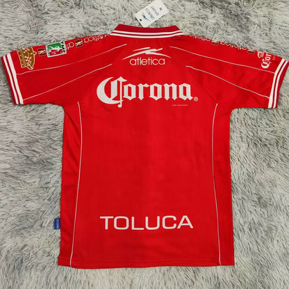 Jersey 1999/2000 Deportivo Toluca Local Manga corta Versión Fan Retro