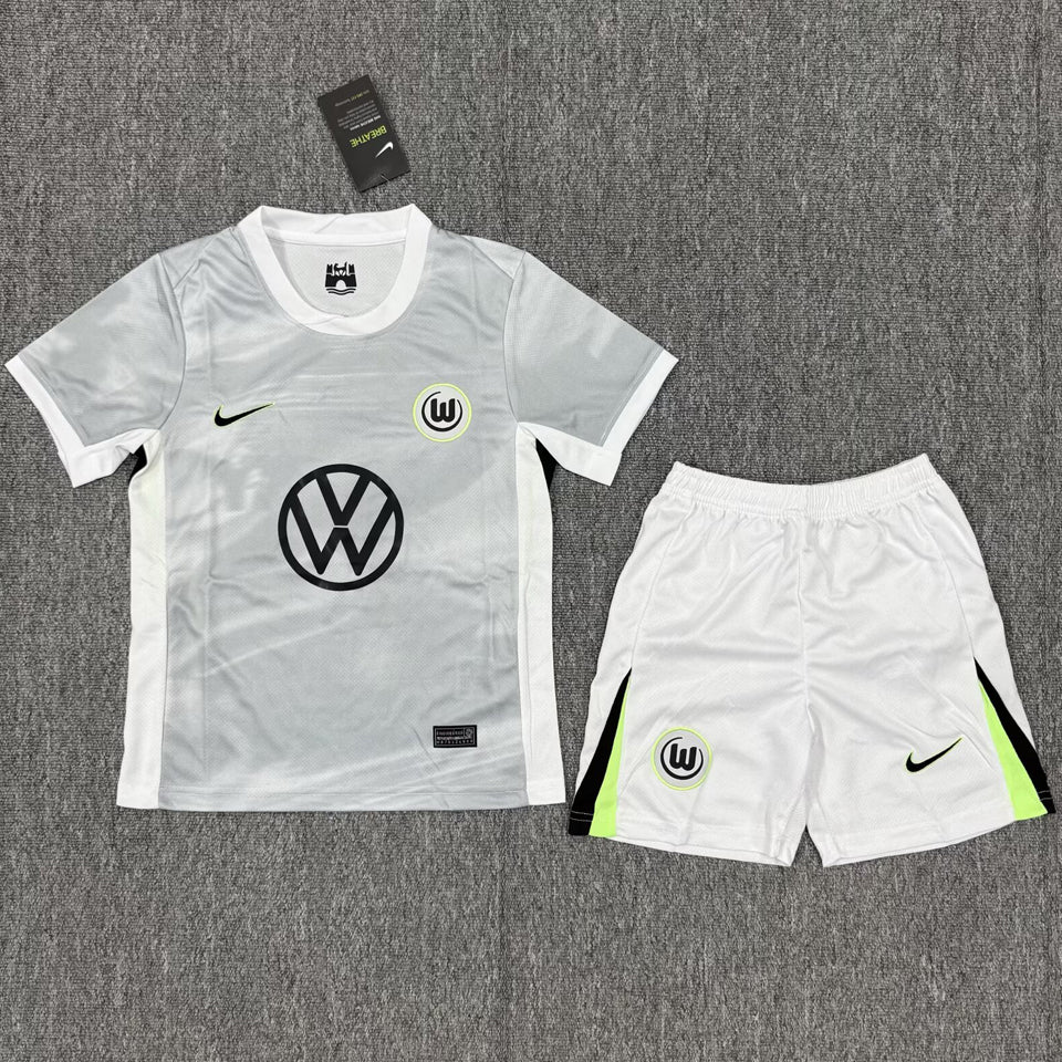 Jersey 2025/26 Wolfsburg Visitante Manga corta Niño