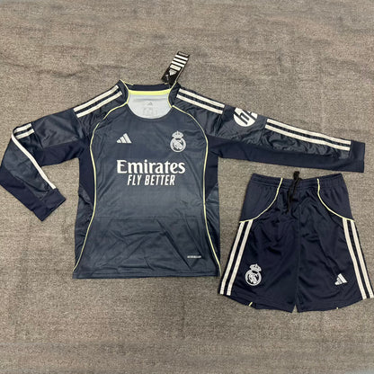 Jersey 2025/26 Real Madrid Visitante Manga larga Niño