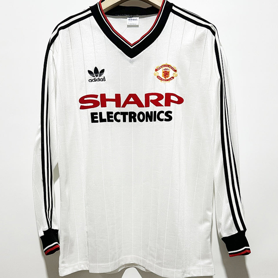 jersey 1982/83 manchester united visitante manga larga versión fan retro