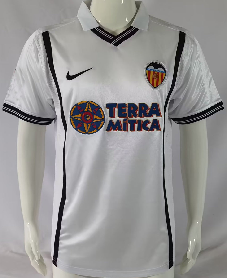 jersey 2000/01 valencia local manga corta versión fan retro
