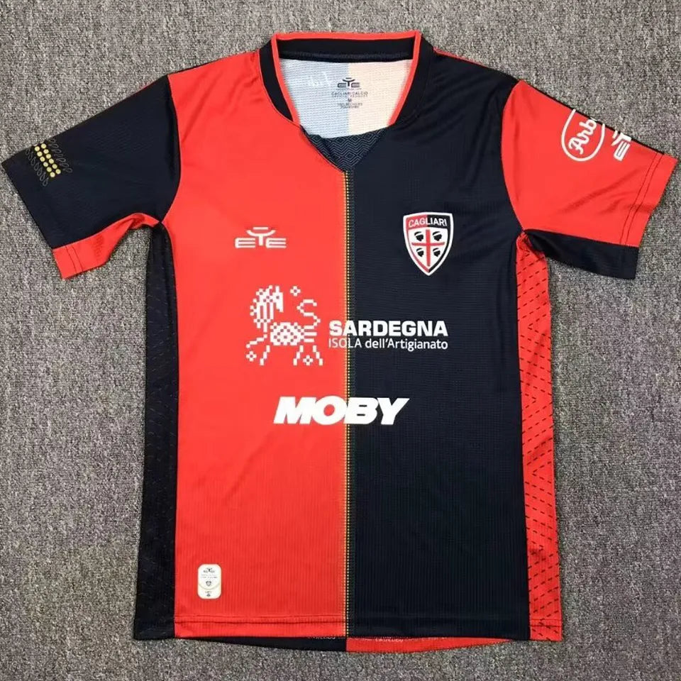 Jersey 2024/25 Cagliari Local Manga corta Versión Fan