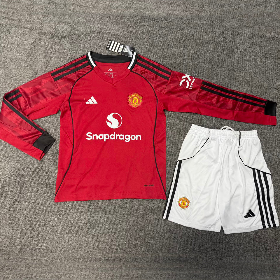 jersey 2025/26 manchester united local manga larga niño