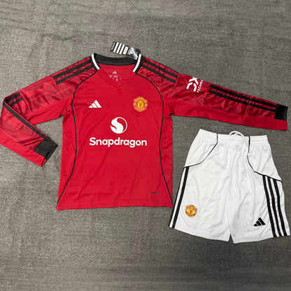 Jersey 2025/26 Manchester United Local Manga larga Niño