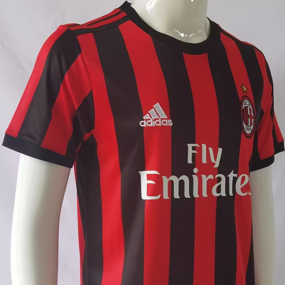 jersey 2017/18 ac milan local manga corta versión fan retro