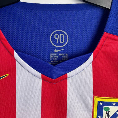 Jersey 2004/05 Atletico de Madrid Local Manga larga Versión Fan Retro