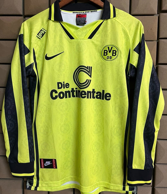 Jersey 1996 Borussia Dortmund Local Manga larga Versión Fan Retro