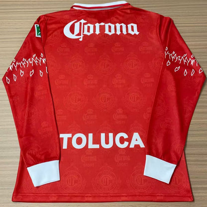 Jersey 1996/1997 Deportivo Toluca Local Manga larga Versión Fan Retro
