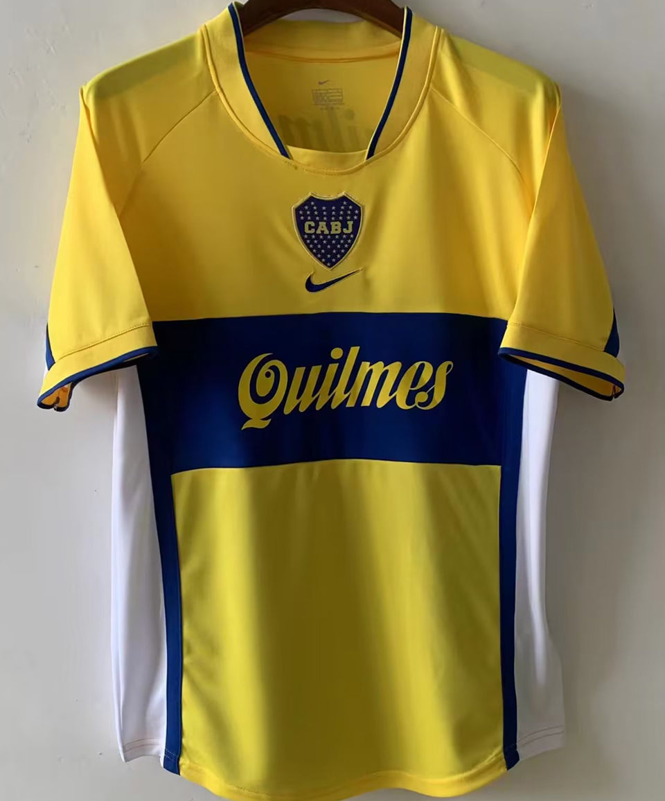 jersey 2001 boca visitante manga corta versión fan retro