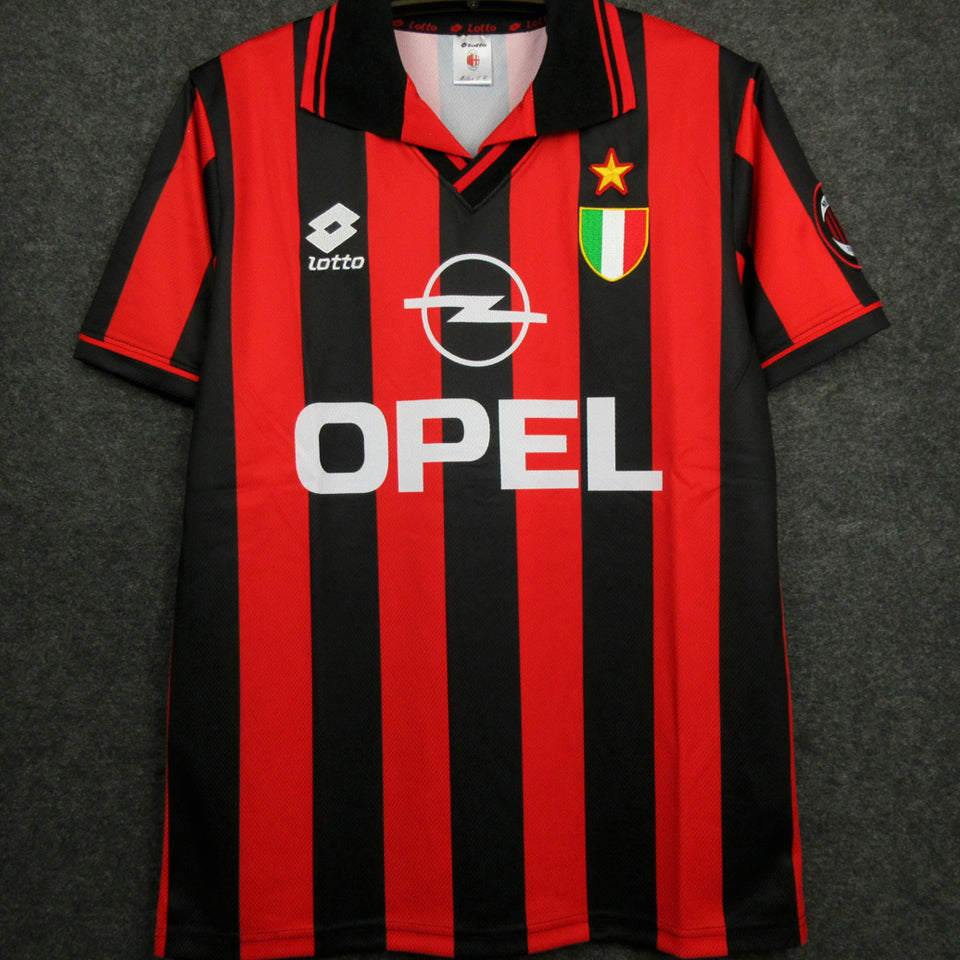 jersey 1996/1997 ac milan local manga corta versión fan retro