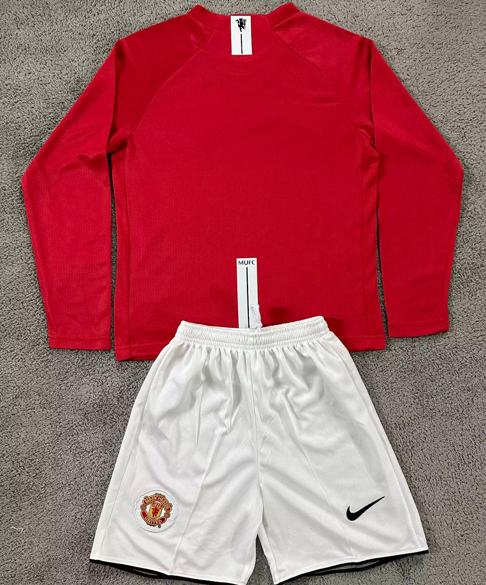 jersey 2007/08 manchester united local manga larga niño retro