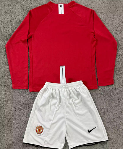 Jersey 2007/08 Manchester United Local Manga larga Niño Retro
