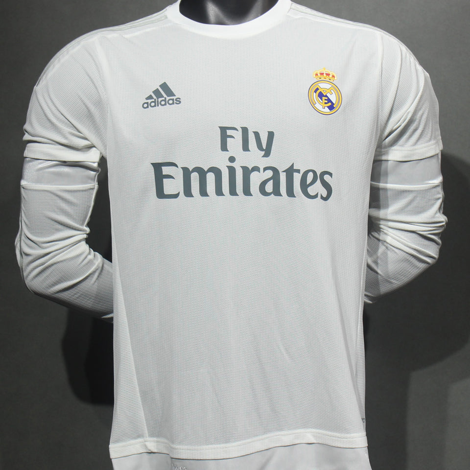 jersey 2015/16 real madrid local manga larga versión jugador retro