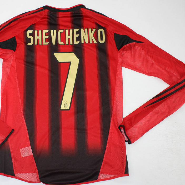 Jersey 2004/05 AC Milan Local Manga larga Versión Fan Retro
