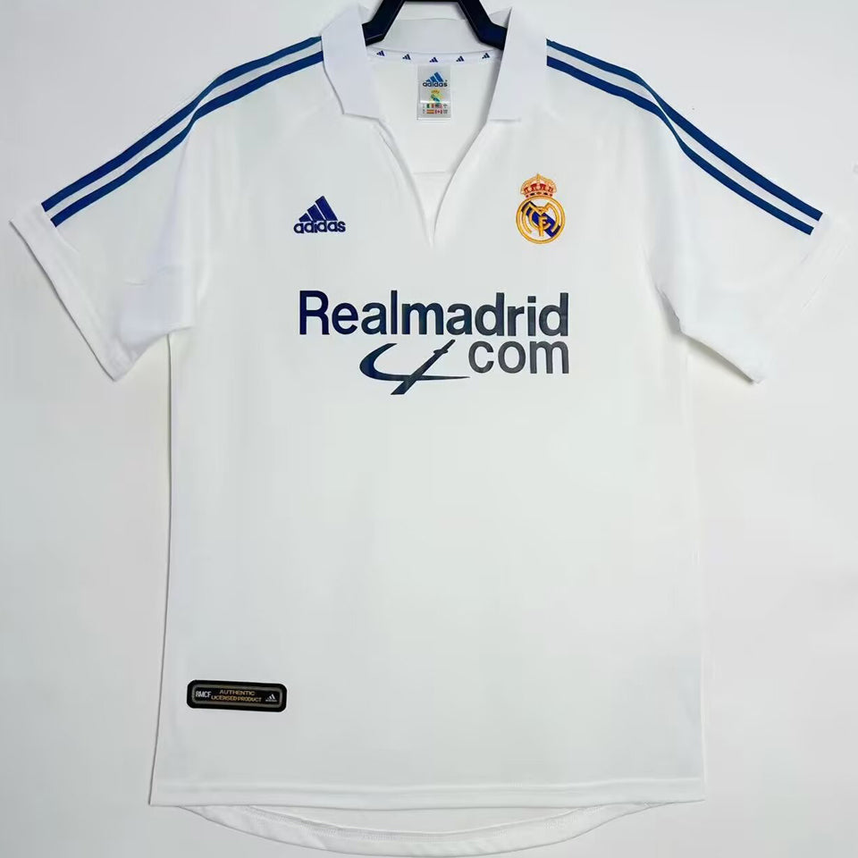 jersey 2001/02 real madrid local manga corta versión fan retro