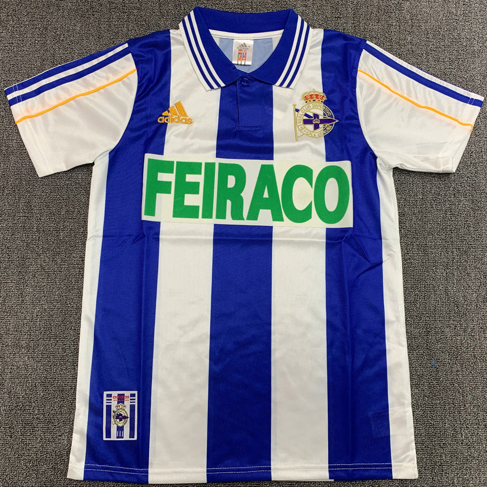 jersey 1999/2000 deportivo la coruna local manga corta versión fan retro