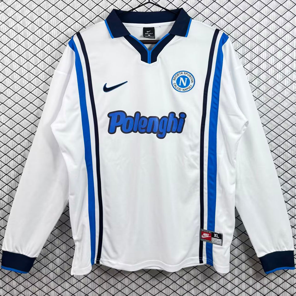 jersey 1997/1998 napoli visitante manga larga versión fan retro