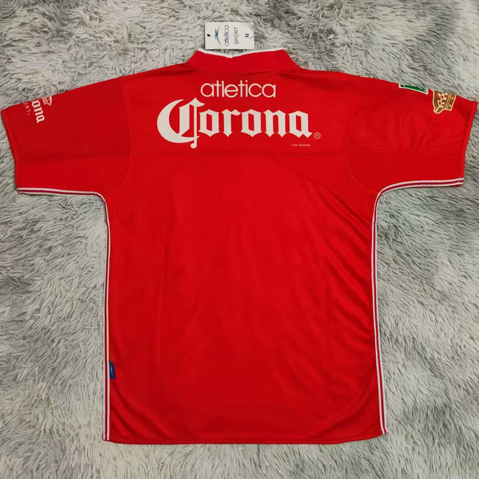 jersey 2000/01 deportivo toluca local manga corta versión fan retro
