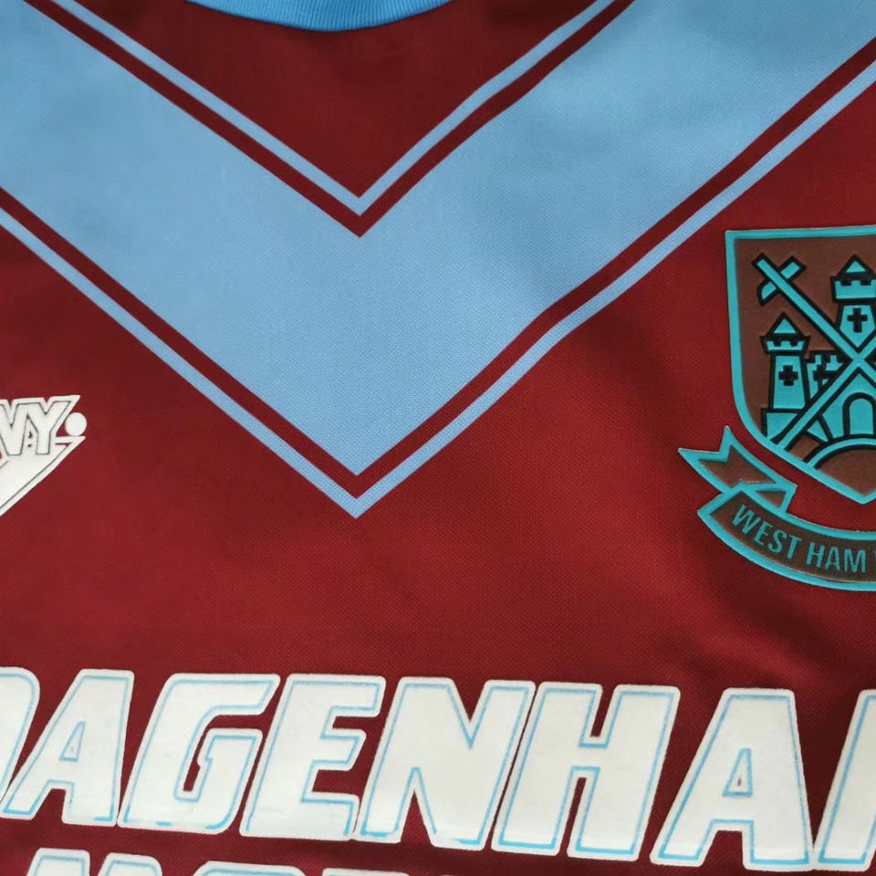 Jersey 1993/94 West Ham Local Manga corta Versión Fan Retro