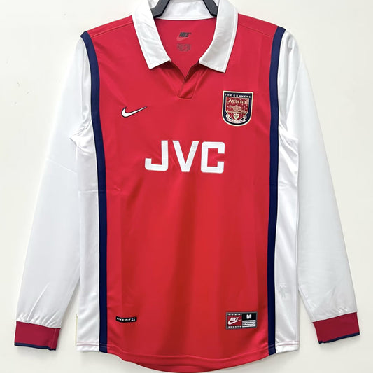 Jersey 1998/99 Arsenal Local Manga larga Versión Fan Retro