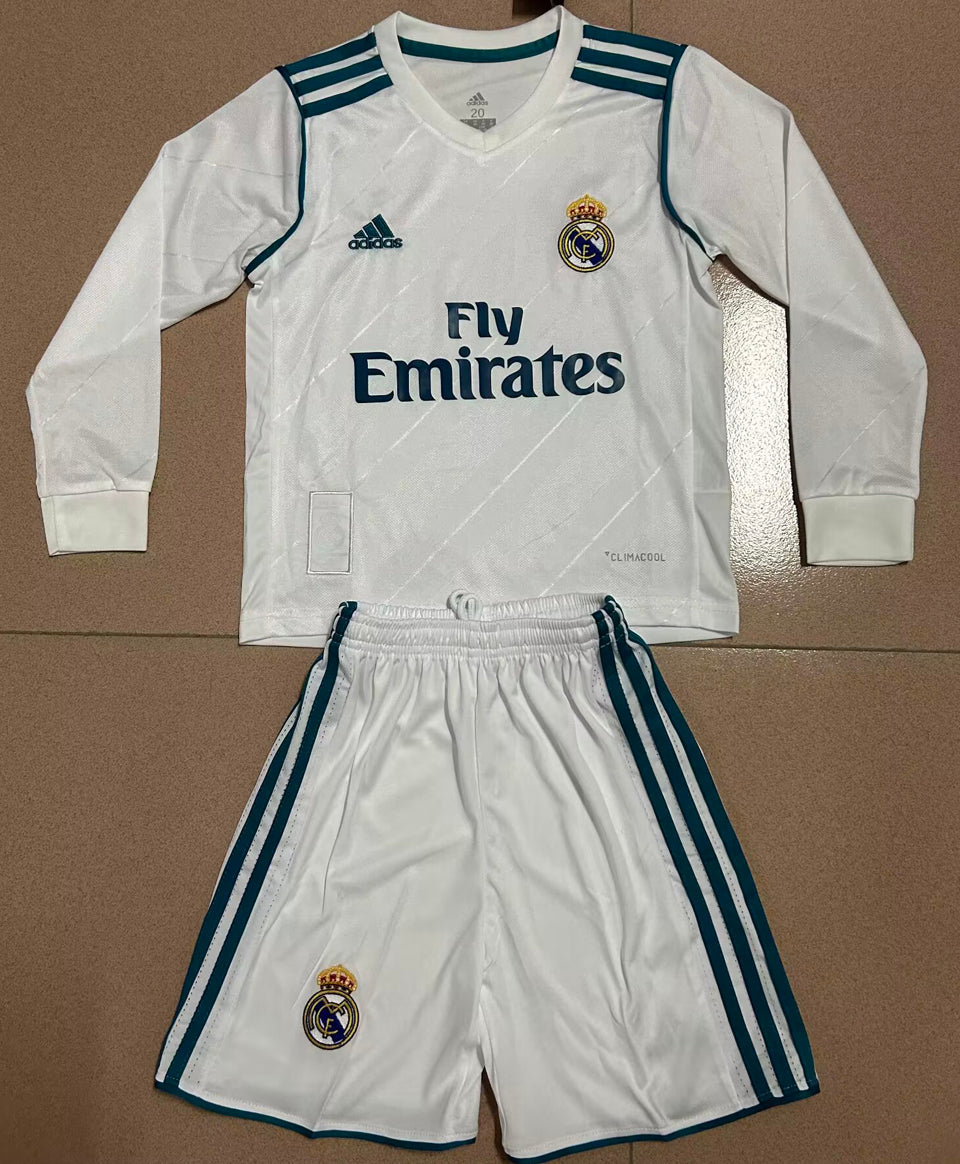 jersey 2017/18 real madrid local manga larga niño retro