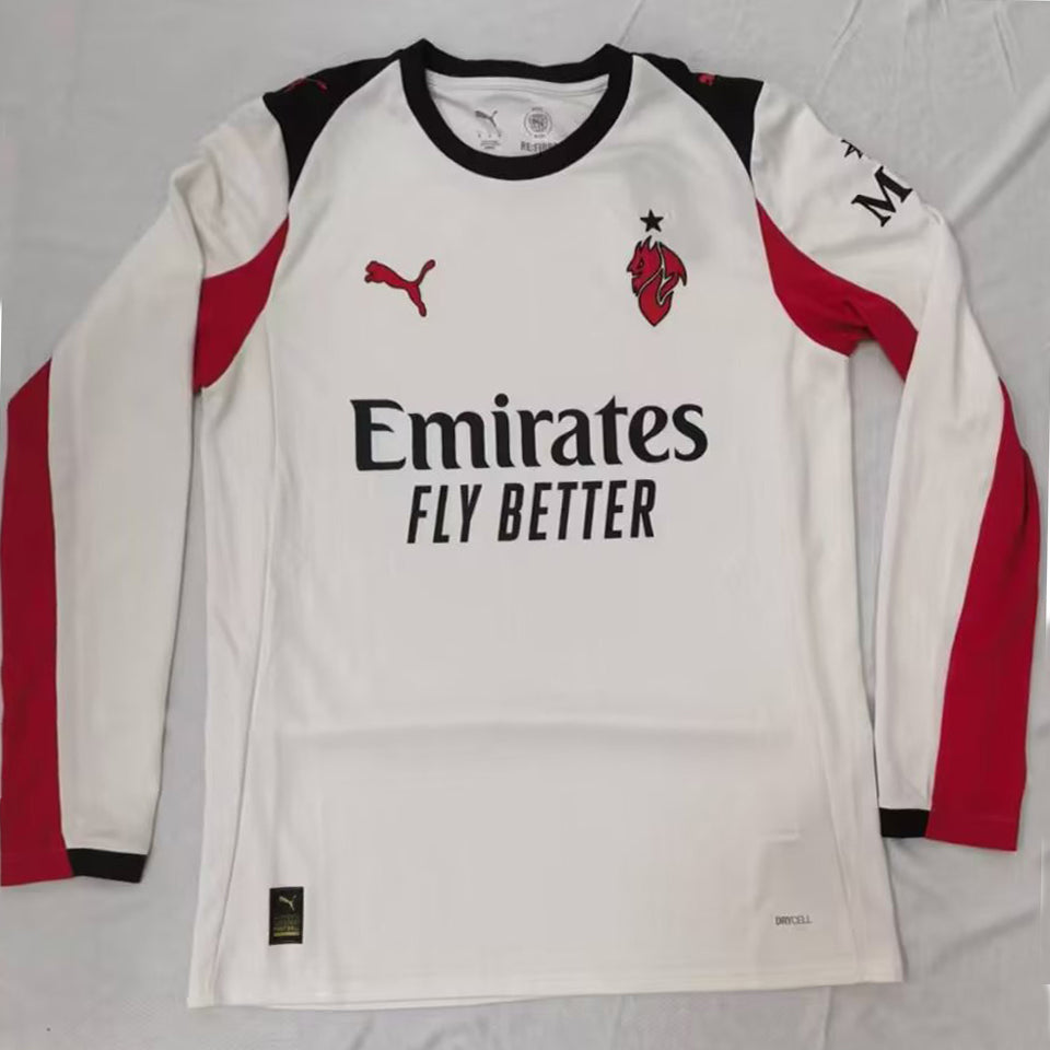 Jersey 2025/26 AC Milan Visitante Manga larga Versión Fan
