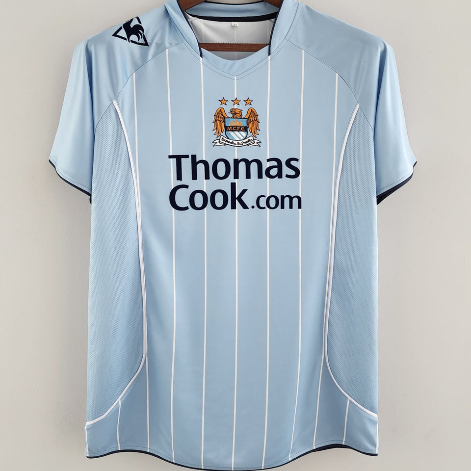 jersey 2007/08 manchester city local manga corta versión fan retro