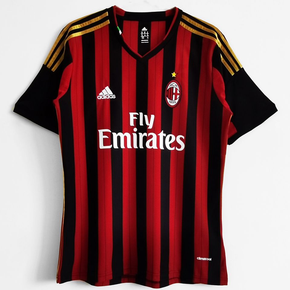 jersey 2013/14 ac milan local manga corta versión fan retro