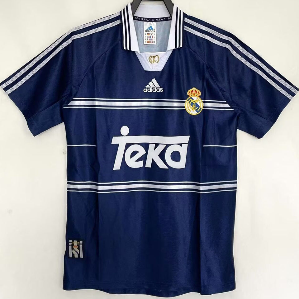 jersey 1998/99 real madrid visitante manga corta versión fan retro