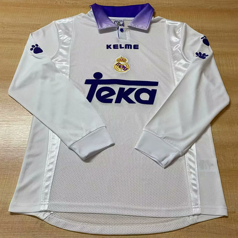 jersey 1997/98 real madrid local manga larga versión fan retro